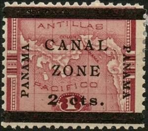 Stamp, Map of Panama, Canal Zone,  