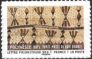 Stamp, Material from all over the world - Polynesia, France,  , Art, Textile