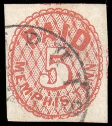 Stamp, Memphis, Tenn., Confederate States of America,  