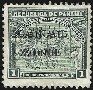 Stamp, Map of Panama, Canal Zone,  