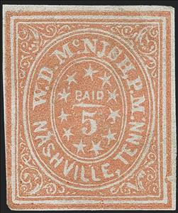 Stamp, Nashville, Tenn., Confederate States of America,  