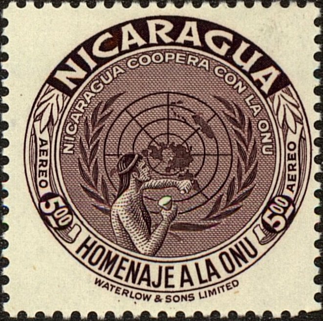 UN emblem and native
