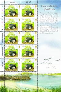 Mini Sheet, Mole (Talpa europaea), Alderney,  , Animals (Fauna), Mammals, Moles