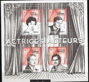 Souvenir Sheet, Actors, France,  , Actors, Famous People, Men, Women