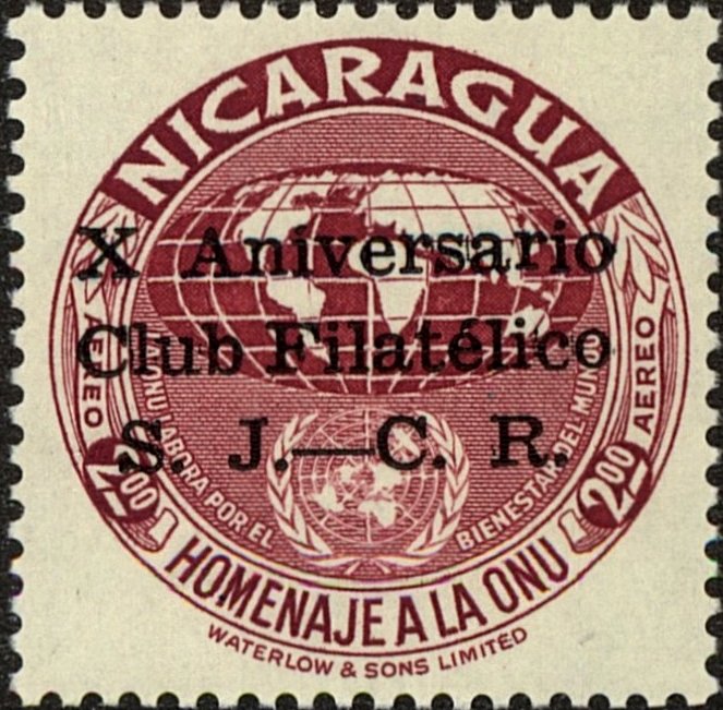 10 years of philatelic club of San José, Costa Rica