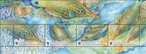 Mini Sheet, Orange spotted filefish (Oxymonacanthus longirostris), Vanuatu,  , Animals (Fauna), Fishes, Sea Life, WWF