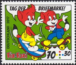 Stamp, Fix & Foxi, Germany, Federal Republic,  , Cartoons, Comics, Stamp Day