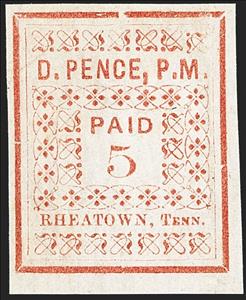 Stamp, Rheatown, Tenn., Confederate States of America,  