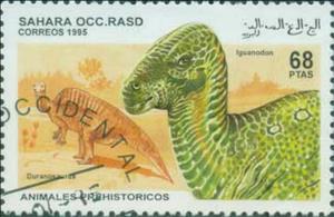 Stamp, Iguanodon, Cinderellas,  , Prehistorical Animals