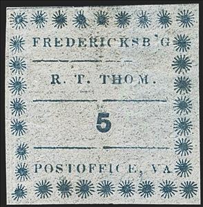 Stamp, Fredericksburg, VA., Confederate States of America,  
