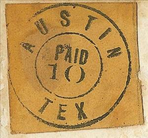 Stamp, Austin, Tex., Confederate States of America,  
