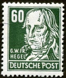 Stamp, Georg Hegel (1770-1831), Germany, Democratic Republic,  , Authors, Famous People, Literary People (Poets and Writers), Literature, Men, Philosophers