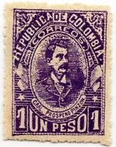 Stamp, General Pinzòn, Colombia,  , Generals, Jurists, Lawyers, Military Officers, Politicians, Государственный деятель