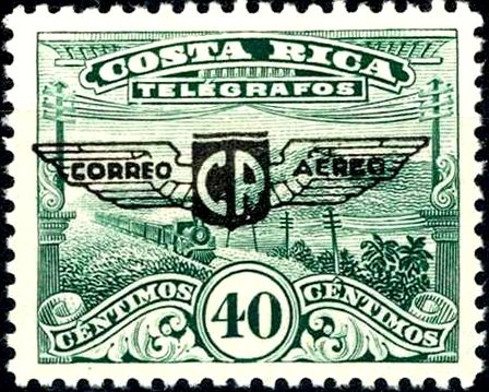 Telegraph stamp with overprint