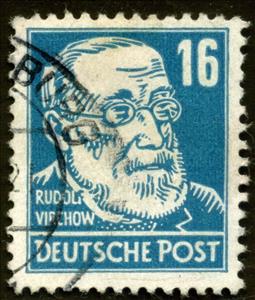 Stamp, Rudolf Virchow (1821-1902), Germany, Democratic Republic,  , Famous People, Men, Physicians, Politicians