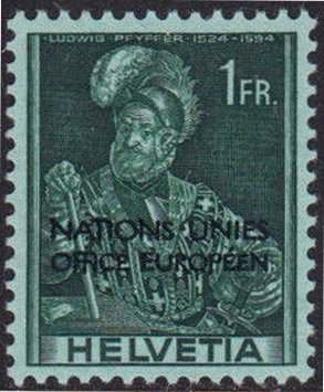 Colonel Ludwig Pfyffer (ONU/UNO overprint)