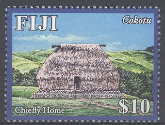 Stamp, Navala Village Tourist Site, Fiji,  , Buildings, Houses, Tourism