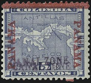 Stamp, Map of Panama, Canal Zone,  