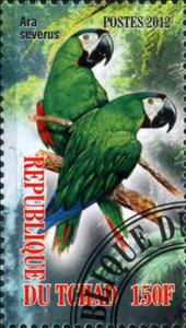 Stamp, Ara severus, Cinderellas,  , Animals (Fauna), Birds, Parrots