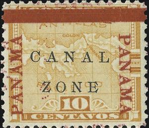 Stamp, Map of Panama, Canal Zone,  