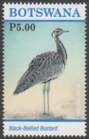 Stamp, Lissotis melanogaster, Botswana,  , Animals (Fauna), Birds