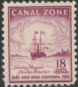 Stamp, Departure for San Francisco, Canal Zone,  