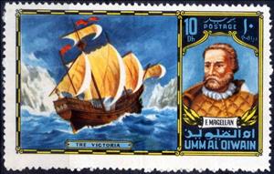 Stamp, The Victoria, Umm al-Qiwain,  , Navigators, People, Sailing Ships