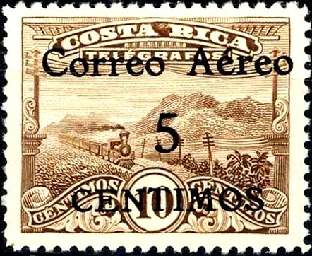 Telegraph stamp with overprint