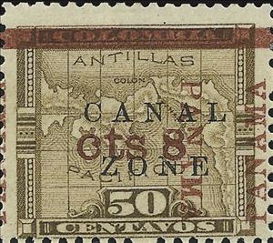 Stamp, Map of Panama, Canal Zone,  