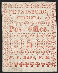 Stamp, Petersburg, VA., Confederate States of America,  
