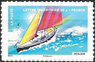 Stamp, Sailboat, France,  , Sailing Ships