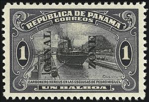 Stamp, Ship in Pedro Miguel Locks, Canal Zone,  