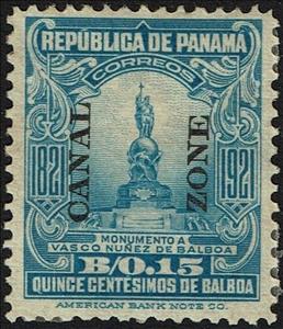 Stamp, Statue of Balboa, Canal Zone,  