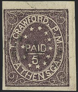 Stamp, Athens, GA., Confederate States of America,  