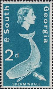 Stamp, Sperm Whale (Physeter macrocephalus), Falkland Islands, Dependencies,  , Animals (Fauna), Heads of State, Mammals, Sea (Marine) Mammals, Sea Life, Whales