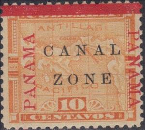Stamp, Map of Panama, Canal Zone,  