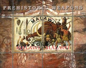 Mini Sheet, Prehistoric Weapons, Cinderellas,  , Prehistorical Animals