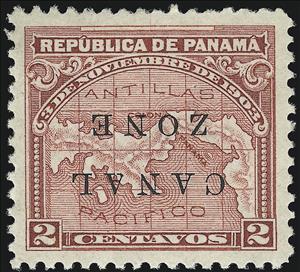Stamp, Map of Panama, Canal Zone,  