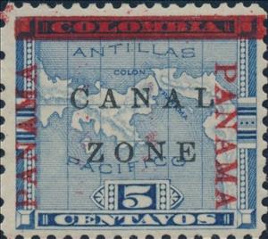 Stamp, Map of Panama, Canal Zone,  