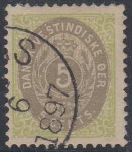 Stamp, Numeral of Value, Danish West Indies,  