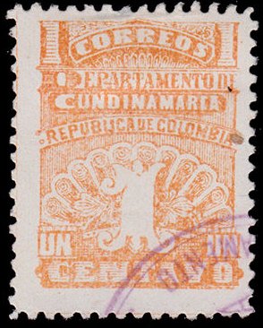 Stamp, Number 1, Colombia,  , Numbers