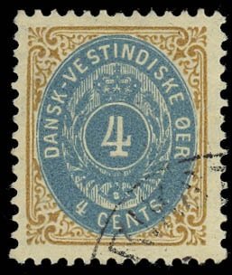 Stamp, Numeral of Value, Danish West Indies,  , Crowns and Coronets, Numbers
