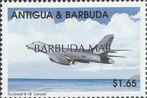 Stamp, Rockwell B-1B "Lancer", Barbuda,  , Air Forces, Aircraft, Aviation