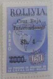 Globe with South America - surcharged