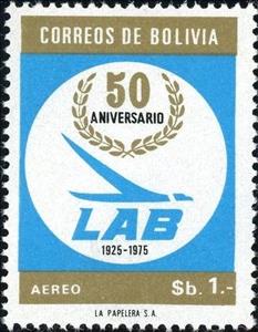 Stamp, LAB 50th Anniversary, Bolivia,  , Airlines, Logos