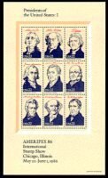 Souvenir Sheet, Presidents I, United States of America,  