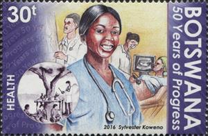 Stamp, Health, Botswana,  , Anniversaries and Jubilees, Healthcare