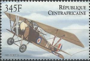 Stamp, Nieuport 12, Central African Republic,  , Aircraft, Aviation