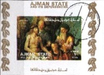 Souvenir Sheet, Descent from the Cross, Ajman,  , Paintings, Religion