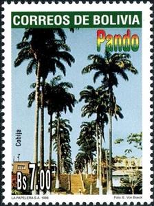 Stamp, Palm Trees, Bolivia,  , Palm-trees, Plants (Flora), Trees